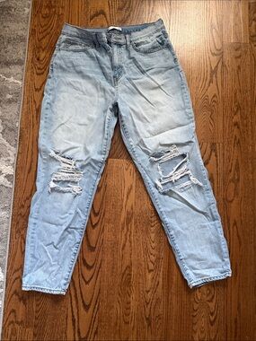 SO Light Blue Distressed Straight-Leg Jeans
